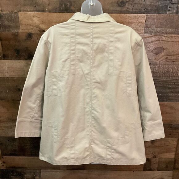 Lafayette 148 Jacket Blazer Swing Coat V-Neck Collar Hook Clasp Front Tan 14 - Picture 11 of 12